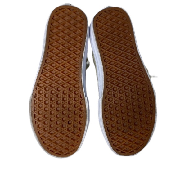 Cream White Leather Suede Sk8 Hi Top Vans Sneakers Mens 5 Womens 6.5 - Picture 10 of 10